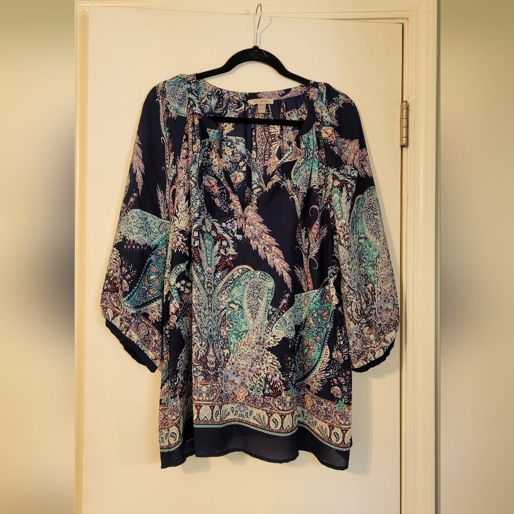 Roz & Ali Navy Paisley Blouse